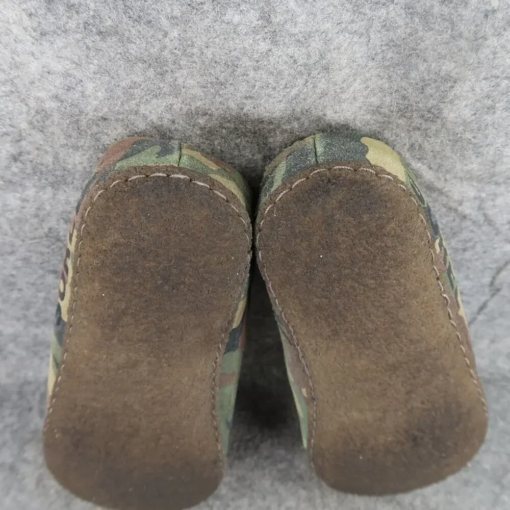 Sorel Shoes Kids 5 Slippers Casual Leather Camo Lanner Ridge Comfort Green Brown